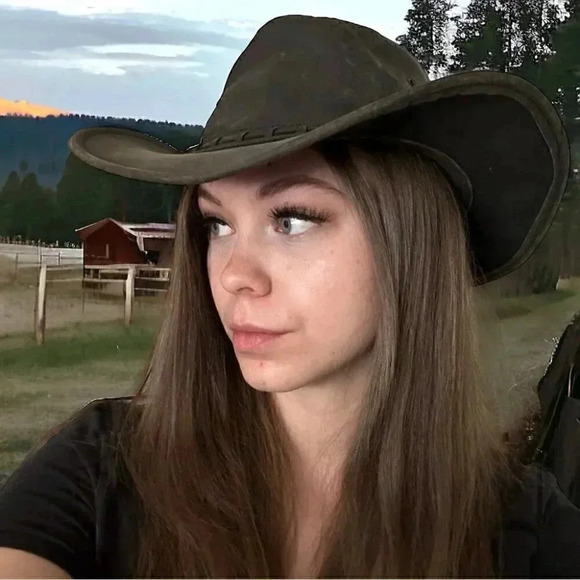 Vintage 100% leather western ranch boho cowboy hat